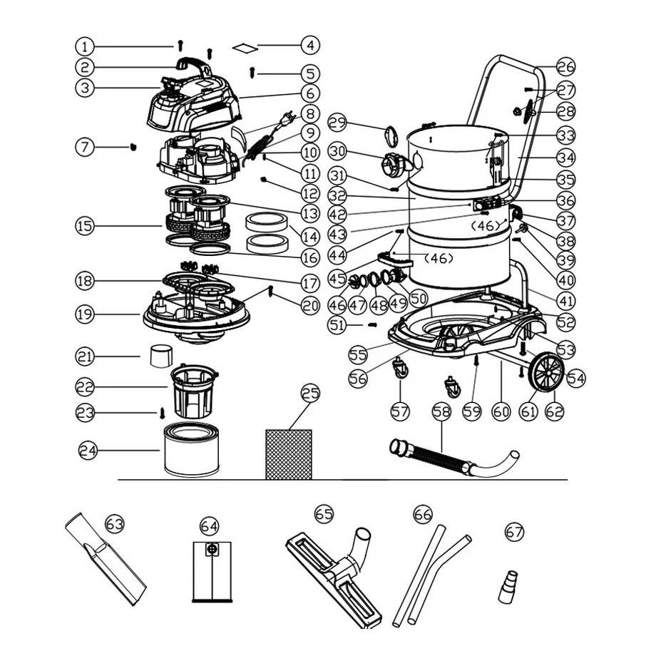 Аренда пылесоса REDVERG RD-VC2400-70S в компании ГенПрокат