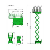 Аренда ножничного подъёмника ЭКО 12 электрического (аккумуляторного) в компании ГенПрокат